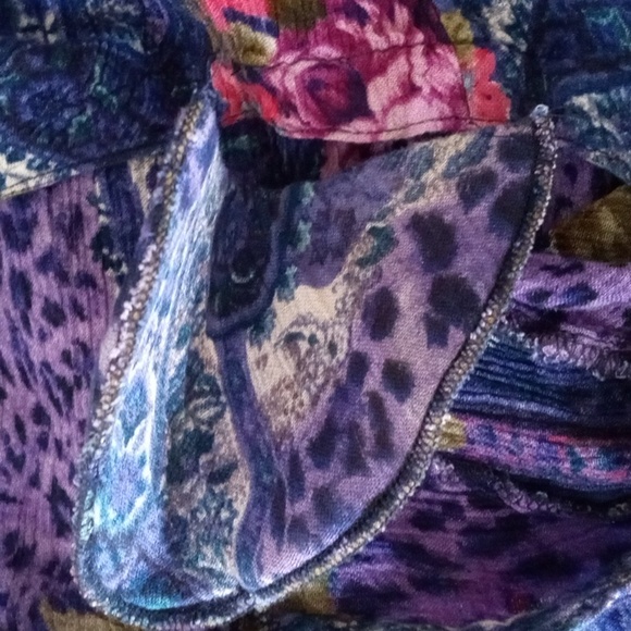 Vintage 90s Mixed Print Rayon Dress - Picture 9 of 9